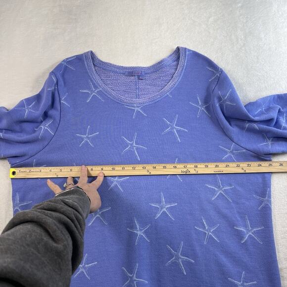 Fresh Produce Plus 2X Sea Star Sunset Sweatshirt French Terry Starfish Print - Picture 9 of 12